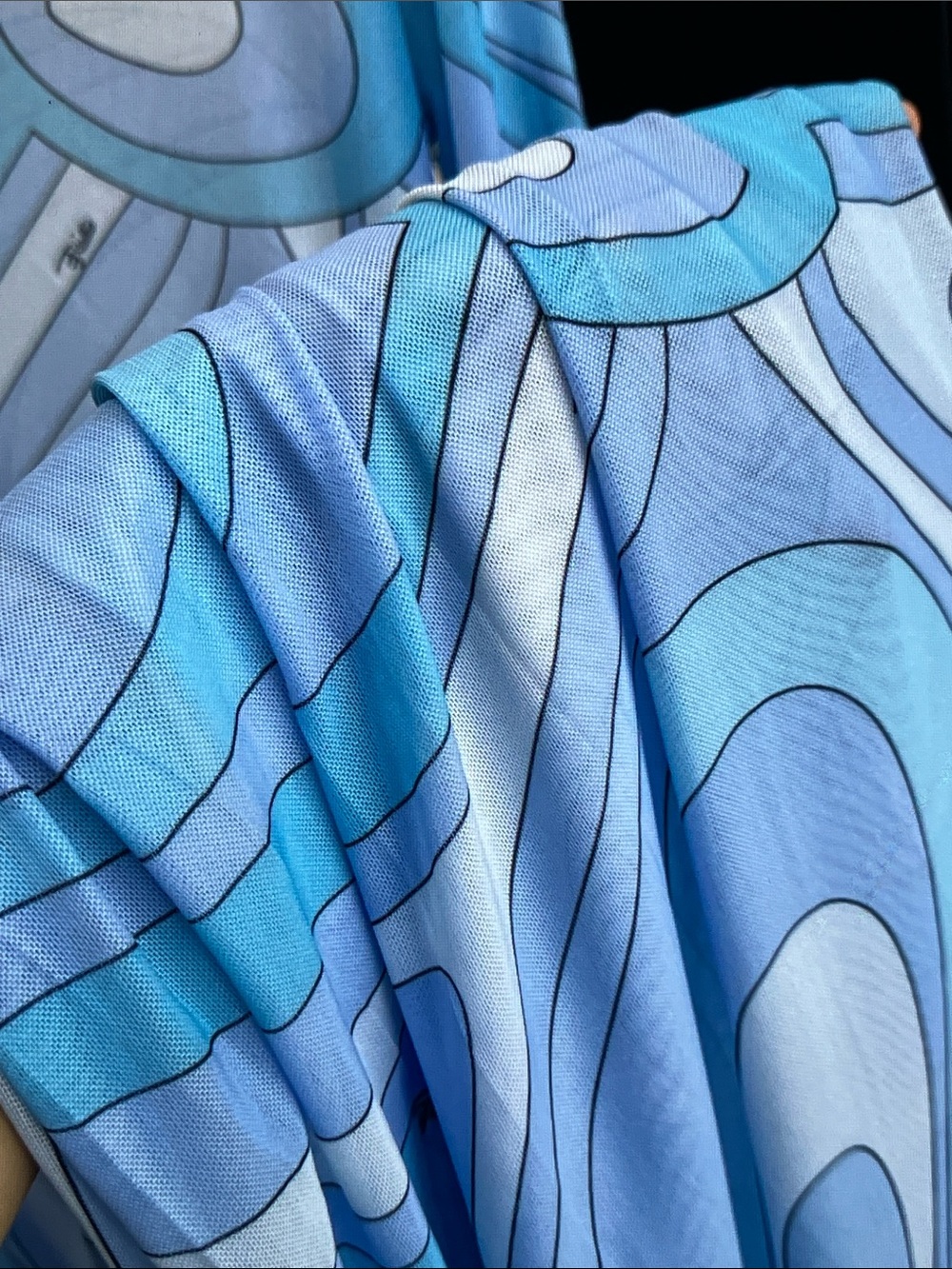 Emilio Pucci Light Blue & White Marble-Print Maxi Dress - Picture 6 of 8